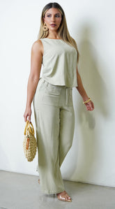 Cyrilla Linen Set - Green